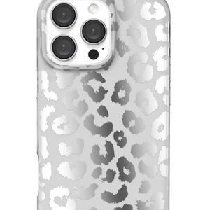 New iPhone 16 Pro Max Velvet Caviar Silver Leopard Phone Case
